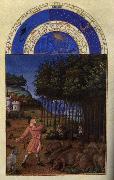 LIMBOURG brothers Les trs riches heures du Duc de Berry: Novembre (November) dg oil painting artist